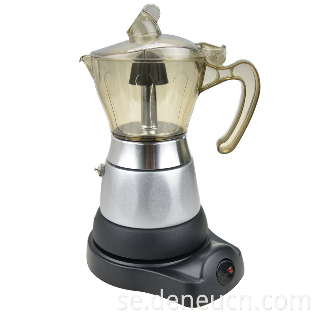 4 koppar Electric High Pressure Top Thick Crema Espresso Moka Coffee Maker